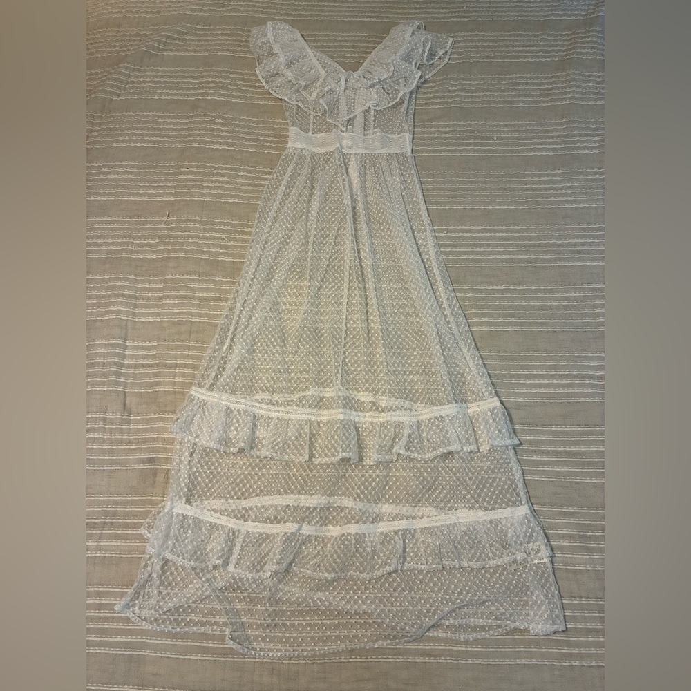 By Anthropologie Ruffle Sheer Mesh Maxi Dress - Picture 5 of 6